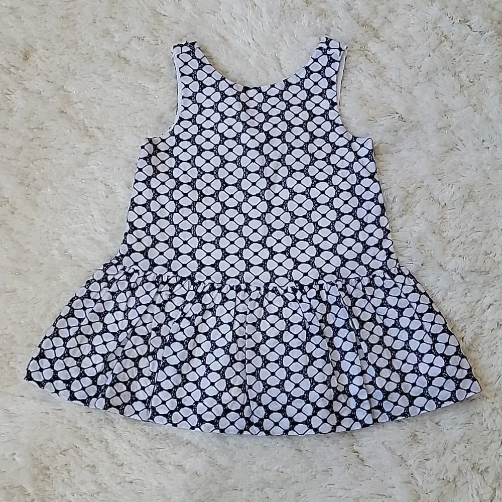 Janie AND JACK 2-PIECE NAVY BLUE & WHITE EYELET SUNDRESS, SIZE 12-18 MONTH - NEW